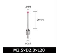 Indicator Probe for Dial Test Indicator, M2.5 Thread Extension Rod with 0.01 Resolution, Steel for Precision Measuring Tip Compatible with Micrometer Height Gauge
