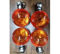 Indicators Motorcycle Turn Signal Lights For H&onda Jialing C50C C70 CD70 ST70 CT90 JH70 70cc Chrome Metal Case Turning Indicator Flasher Winker Turn Signal Light(Amber 1,Metal)