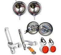 Indicators Turn Signal Lights 4-1/" Auxiliary Fog Light With Housing Bracket Turn Signal Lamp For Harley Touring Street Glide FLHX Electra Trike2014-2020