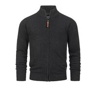 Indicode INLut Sweater, Mens Zip up Cardigan UK, Stand up Collar Jacket for Men, Regular Fit, Recycled Cotton Material
