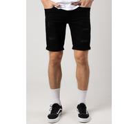 Indicode - Kaden Holes Ultra Black - Shorts - black - L - 98% Cotton, 2% Elastane L