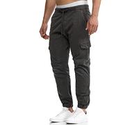 Indicode Men's Levy Cotton Cargo Trousers with 6 Pockets | Long Regular Fit Pants Casual Hiking Trekking Outdoor for Men