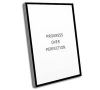 Indie Room Decor,UnFramed Canvas Wall Art,Chic Office Decor For Women,Progress Over Perfection,Entrepreneur Quotes,Boss Lady,Girl Boss,Hard Work,Modern Art,Minimalist,12x16 Inch UnFramed Wall Art