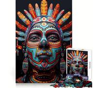 Indigenous Huchiol Mask 1000 Pieces Jigsaws Adults Puzzles Gifts Creative Play Nice Thick Real Challenge Great Gift (50x75cm)