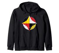 Indigenous Medicine Wheel Native American sacred symbols Zip Hoodie