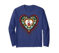 Indigenous Native American Blood Red Hand Heart Shape Long Sleeve T-Shirt