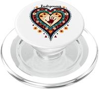 Indigenous Native American Blood Red Hand Heart Shape PopSockets PopGrip for MagSafe
