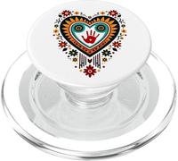 Indigenous Native American Blood Red Hand Heart Shape PopSockets PopGrip for MagSafe