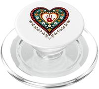 Indigenous Native American Blood Red Hand Heart Shape PopSockets PopGrip for MagSafe
