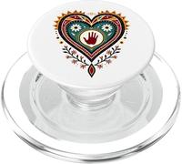 Indigenous Native American Blood Red Hand Heart Shape PopSockets PopGrip for MagSafe