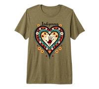 Indigenous Native American Blood Red Hand Heart Shape Premium T-Shirt