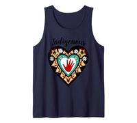 Indigenous Native American Blood Red Hand Heart Shape Tank Top