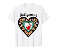 Indigenous Native American Blood Red Hand Heart Shape Value Graphic T-Shirt