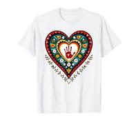 Indigenous Native American Blood Red Hand Heart Shape Value Graphic T-Shirt