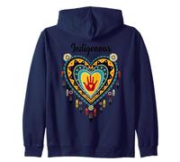 Indigenous Native American Blood Red Hand Heart Shape Zip Hoodie