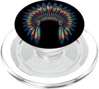 Indigenous Native American Culture Gift Feather headdress PopSockets PopGrip for MagSafe