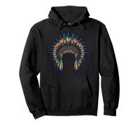 Indigenous Native American Culture Gift Feather headdress Pullover Hoodie