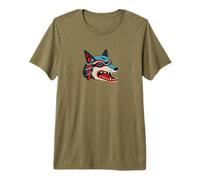 Indigenous Native Peoples Pride Wild Animal Coyote Wolf Man Premium T-Shirt