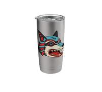 Indigenous Native Peoples Pride Wild Animal Coyote Wolf Man Stainless Steel Insulated Tumbler