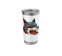 Indigenous Native Peoples Pride Wild Animal Coyote Wolf Man Stainless Steel Insulated Tumbler