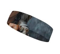 Indigenous People and Wolves Sports Headbands for Man, Non Slip Sweatbands for Running, Stretchy Breathable Hairband for Cycling, Football, Yoga, Fitness Workout, Washing Face