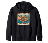 Indigenous Peoples Day No One is Illegal on Stolen Land Zip Hoodie