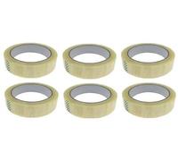 indigo® 24mm x 100m Clear Packaging Tape for Packing Parcels and Cardboard Boxes - Pack of 6
