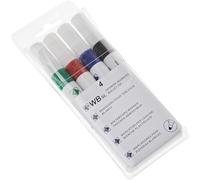 indigo® 4 Whiteboard Drywipe Marker Pens Bullet Tip Non-Toxic Ink