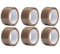 indigo® 48mm x 66m Buff Brown Packaging Tape | Strong, Thick, and Water-Resistant | All Purpose Adhesive Tape I Ideal for Packing Parcels and Cardboard Boxes- (Pack of 6)