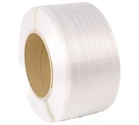 Indigo 8-9mm X 4000m Wide White Large Coil of Very Strong 86KG Break Strength Plastic Machine Pallet Strapping Banding 4000 Metres Per Coil - Polypropylene Polyprop Strap
