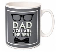 indigo® 900ml Giant Novelty Mug - Extra Large Coffee Cup “Dad You are The Best”, Funny Gift for Dad, Microwave & Dishwasher Safe, Gift Boxed