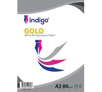 Indigo® A3 White Multipurpose Copier Paper - 80GSM, 100 Sheets | Inkjet, Laser & Copier Printer Compatible | Smooth A3 Paper for Office, School & Creative Use