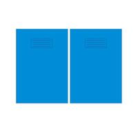 indigo® A4 60 Pages Exercise Book with Bright Laminated Cover - 8mm Lined and Margin (Pack of 2, Blue)