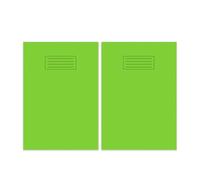 indigo® A4 60 Pages Exercise Book with Bright Laminated Cover - 8mm Lined and Margin (Pack of 2, Green)