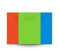 indigo® A4 60 Pages Exercise Book with Bright Laminated Cover - 8mm Lined and Margin (Pack of 6, Assorted)