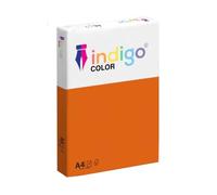 Indigo® A4 80gsm Coloured Copier Paper Multifunctional Ream 500 Sheets - Deep Orange