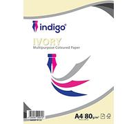 Indigo® A4 80gsm Coloured Paper Origami Assorted Multi Colour Paper for Art & Craft Sheets (Ivory, 100 Sheets)