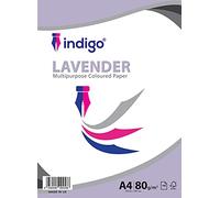 Indigo® A4 80gsm Coloured Paper Origami Assorted Multi Colour Paper for Art & Craft Sheets (Lavender, 50 Sheets)