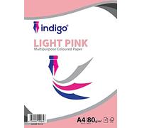 Indigo® A4 80gsm Coloured Paper Origami Assorted Multi Colour Paper for Art & Craft Sheets (Light Pink, 100 Sheets)