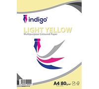 Indigo® A4 80gsm Coloured Paper Origami Assorted Multi Colour Paper for Art & Craft Sheets (Light Yellow, 100 Sheets)