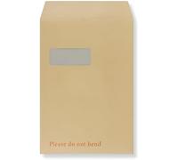 Indigo® A4 C4 Manilla Board-Backed Window Envelopes - Peel & Seal for Posting, Mailing, Home, Office & E-Commerce (Pack of 100)