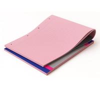 indigo® A4 Dyslexia Writing Pads - Rose Tinted Paper, 80 gsm, Ruled with Margin, 100 Pages, Pack of 3 | Aid for Dyslexic & Visual Stress Support