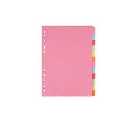 indigo® Dividers A4 Assorted Multipunched Perforated Card Manilla Blank (12 Part, Pack of 5)