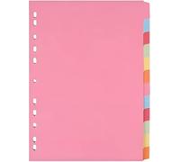 Indigo® A4 File Dividers - 12 Part Index with Assorted Blank Manilla Tabs, Multipunched & Perforated Card - Pack of 5 for Binders & Filing