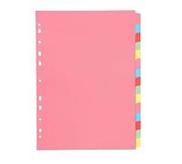Indigo® A4 File Dividers - 15 Part Index with Assorted Blank Manilla Tabs, Multipunched & Perforated Card - Pack of 5 for Binders & Filing