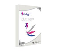 Indigo® A4 Platinum White Copier & Printer Paper - 90GSM, 500 Sheets, Ream - Premium Bright Finish for Inkjet, Laser & Copier Use