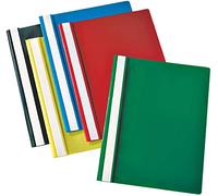 Indigo® A4 Project Folders - Assorted Colours Report Files with Clear Front Cover & 2-Prong Fastener, 30-Sheet Capacity (Pack of 25)
