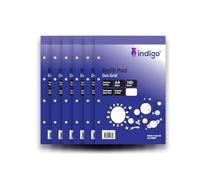 indigo® A4 Refill Pad 160 Pages Headbound Perforated Punched Hole (Pack 6, Dot Grid)