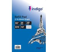 indigo® A4 Refill Pad 160 Pages Headbound Perforated Punched Hole (Single, 2-10-20mm Graph)