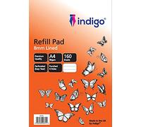 indigo® A4 Refill Pad 160 Pages Headbound Perforated Punched Hole (Single, Feint Lined)